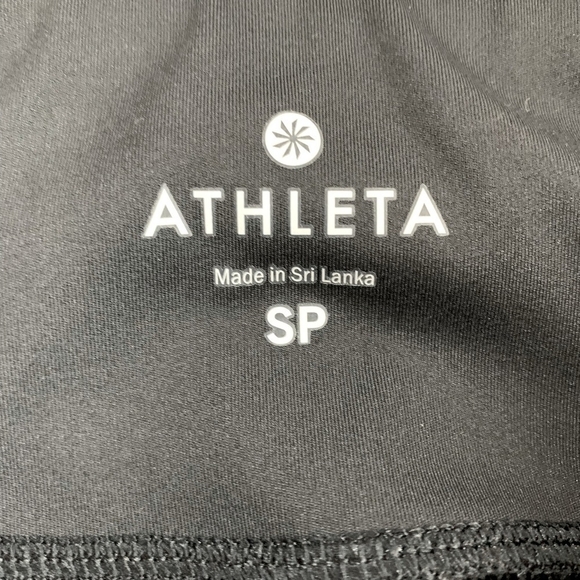 Women Activewear ATHLETA Sheer Paneled Capris Black H-Waist Compression Leggings - Picture 4 of 5